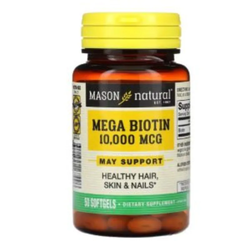 Mason Natural Mega Biotin 50 Softgels –  | Parasativa Maroc