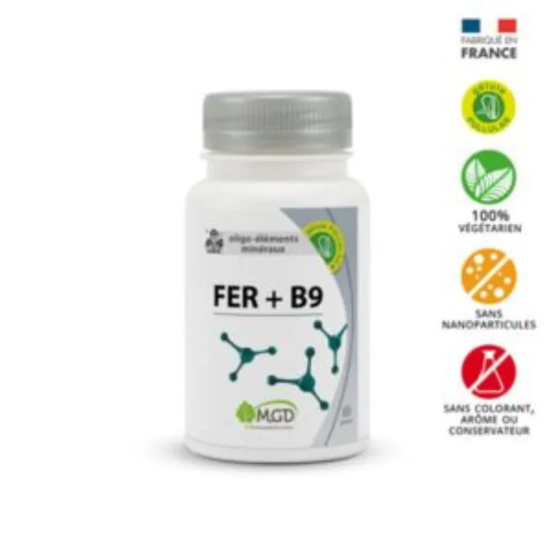 Mgd Nature Fer + B9 60 gelules –  | Parasativa Maroc