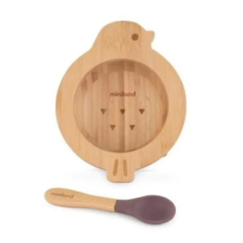 Miniland Bol et Cuillère en Bois Poussin –  | Parasativa Maroc