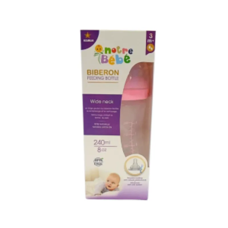 Notre Bebe Biberon Wide Neck +3m 240ml –  | Parasativa Maroc