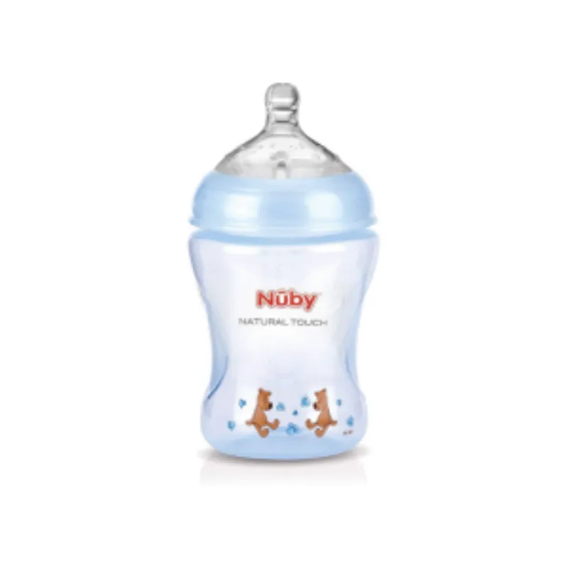 Nuby Biberon Col Large Blue Claire +0m 240ml NT68007 –  | Parasativa Maroc