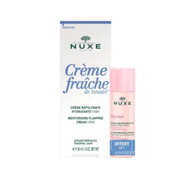 Nuxe Crème Fraiche Riche Peau Sèche 30ml+ Very Rose Eau Micellaire 50ml pack –  | Parasativa Maroc