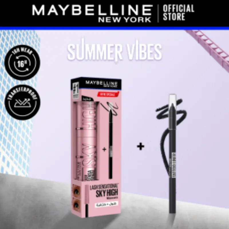 MAYBELLINE OFFRE MAQUILLAGE PACK SKY HIGH = TATTO LINER BLACK 009 –  | Parasativa Maroc