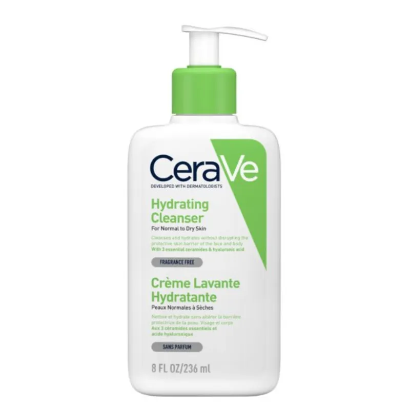 CeraVe Crème Lavante Hydratante Peau Normale à Sèche | 236ml –  | Parasativa Maroc
