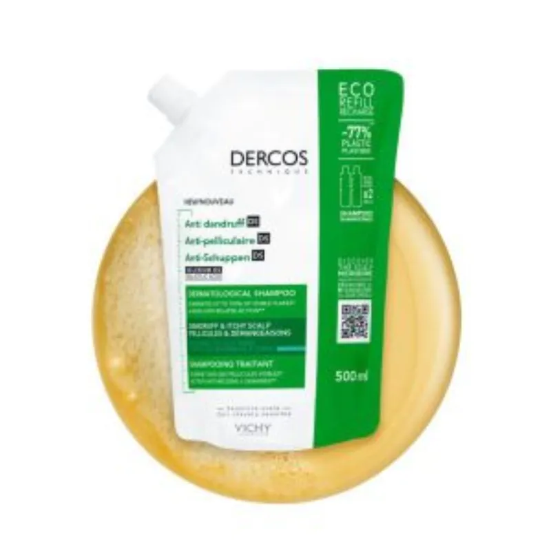 DERCOS TECHNIQUE  ECO-RECHARGE SHAMPOOING ANTIPELLICULAIRE DS – CHEVEUX NORMAUX A GRAS –  | Parasativa Maroc