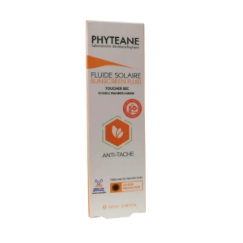 Phyteane Fluide Solaire Toucher Sec invisible Peaux mixtes a grasses spf50+ 50ml –  | Parasativa Maroc