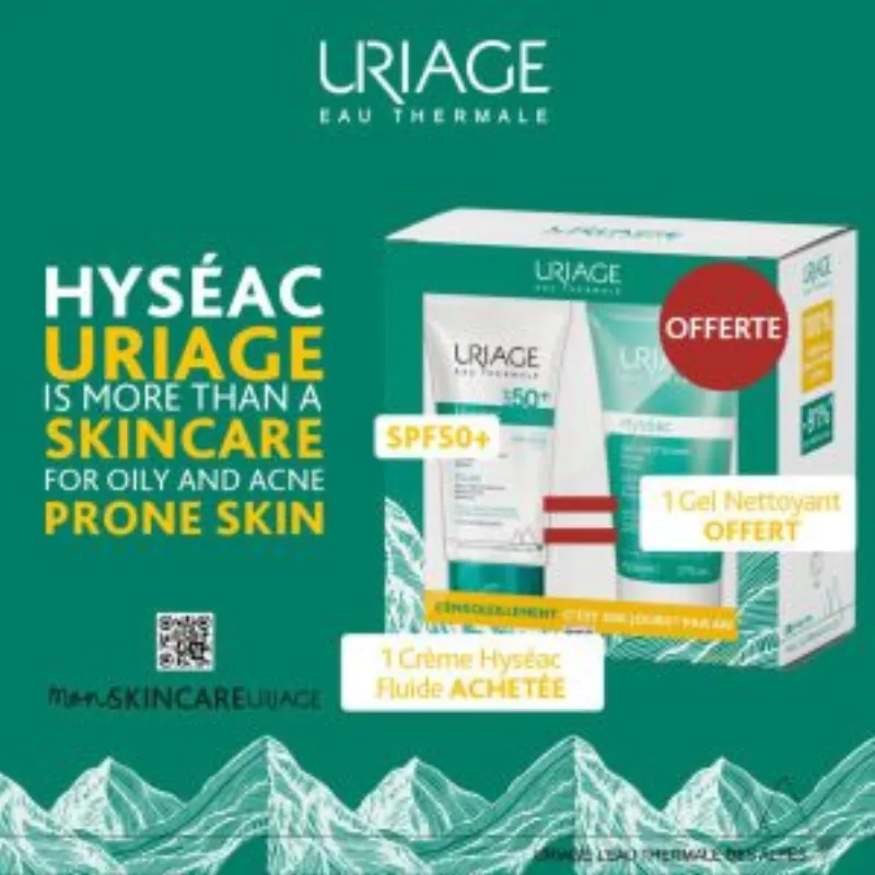 URIAGE Hyseac Fluide Spf50+ = Hyseac Gel Nettoyant OFFERT –  | Parasativa Maroc