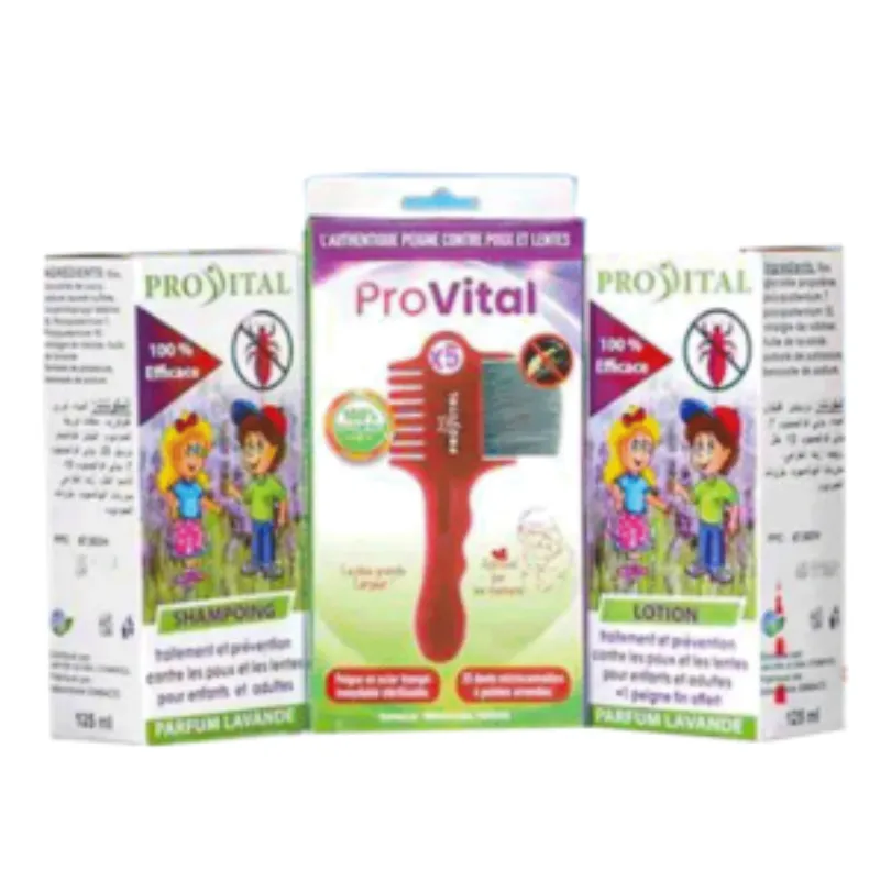Pro Vital Anti Poux Shampoing+Lotion+Authentique Peigne Pack –  | Parasativa Maroc