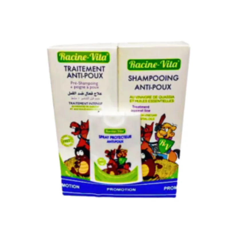 Racine Vita Anti Poux Shampoing +Traitement+Spray Protecteur format voyage Pack –  | Parasativa Maroc