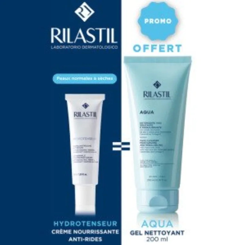 RILASTIL HYDROTENSEUR CRÈME HYDRATANTE 50ML = AQUA GEL NETTOYANT OFFERT –  | Parasativa Maroc