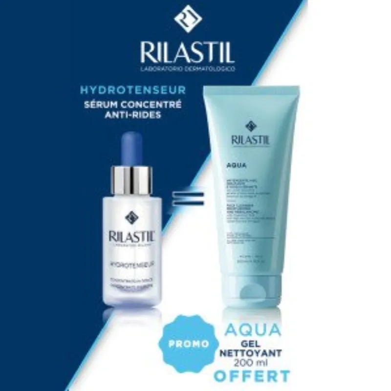 RILASTIL HYDROTENSEUR SÉRUM 30ML = AQUA GEL NETTOYANT VISAGE OFFERT –  | Parasativa Maroc