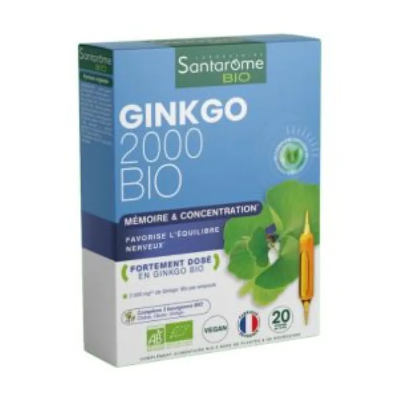 SANTAROME GINKGO 20 AMPOULES –  | Parasativa Maroc