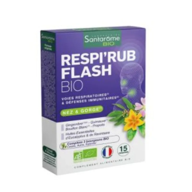 SANTAROME RESPI’RUB FLASH 15 COMPRIMES –  | Parasativa Maroc