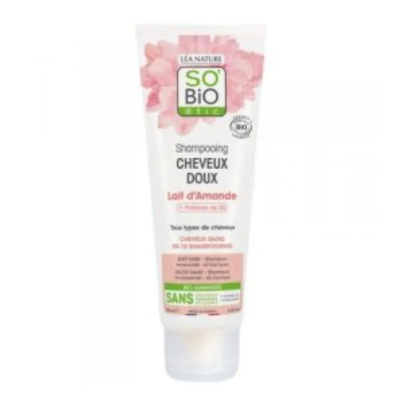SO BIO SHAMPOOING DOUX AU LAIT D’AMANDE ET PROTEINE DE RIZ 250ML –  | Parasativa Maroc
