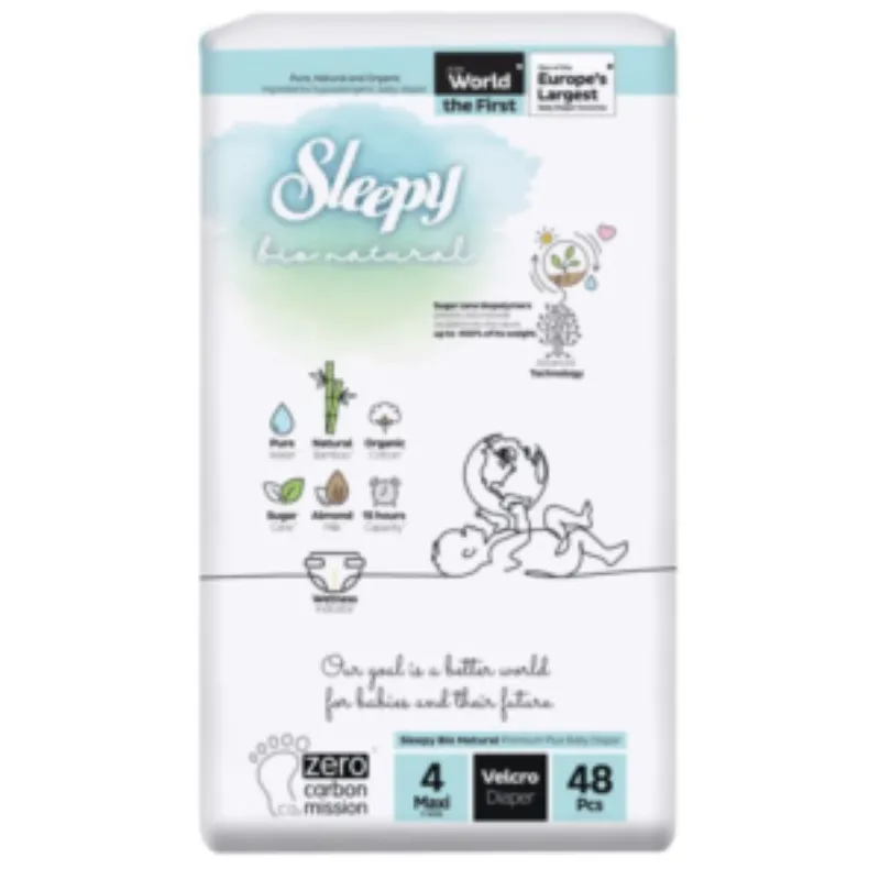 Sleepy Bio Natural Couches Taille 4 Maxi 7-14kg/48 Pieces –  | Parasativa Maroc