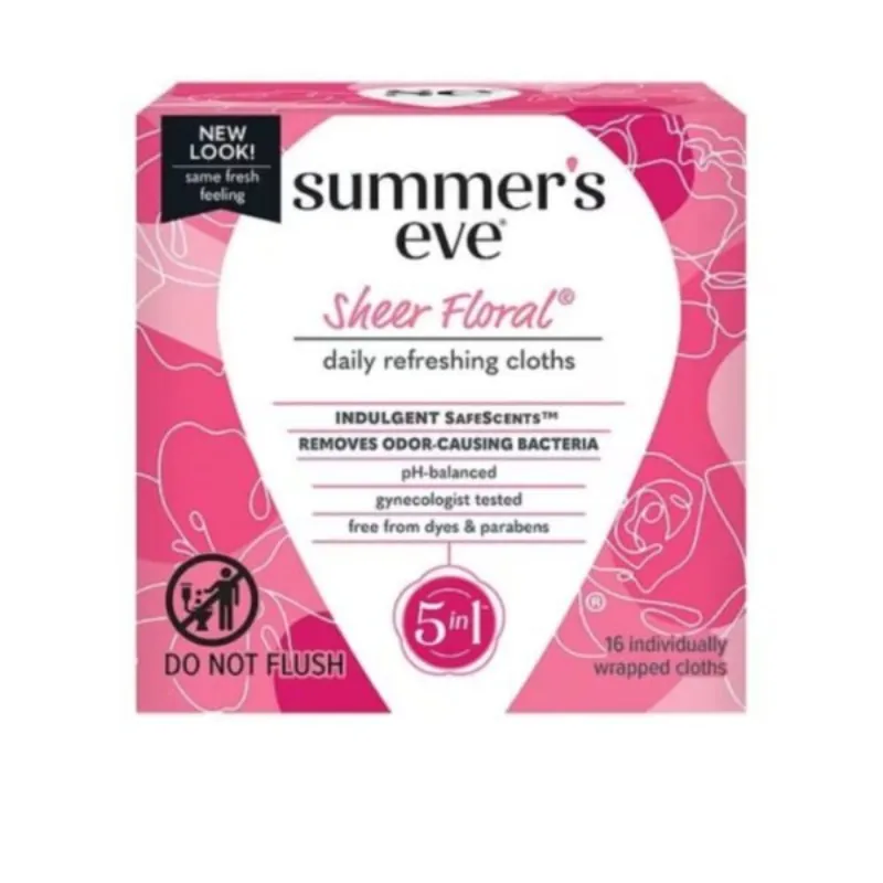 Summer’s Eve Sheer Floral Cleansing Cloths 16 Unités –  | Parasativa Maroc