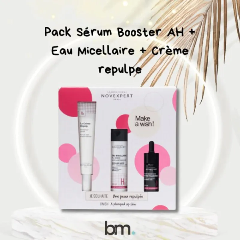 NOVEXPERT Trio Pack Sérum Booster AH + Eau Micellaire + Crème repulpe –  | Parasativa Maroc