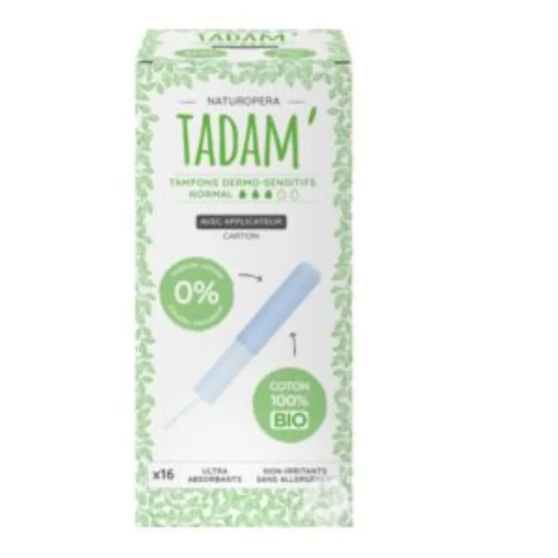 Tadam Tampons Coton Bio Avec Appli Normal 16 Pieces –  | Parasativa Maroc