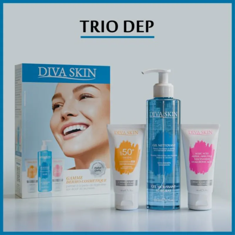 Diva Skin PACK Creme Anti Taches 50ml+ Gel Nettoyant 200ml + Ecran Invisible –  | Parasativa Maroc