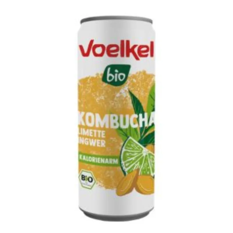 VOELKEL KOMBUCHA CITRON VERT GINGEMBRE CANETTE 250ML –  | Parasativa Maroc