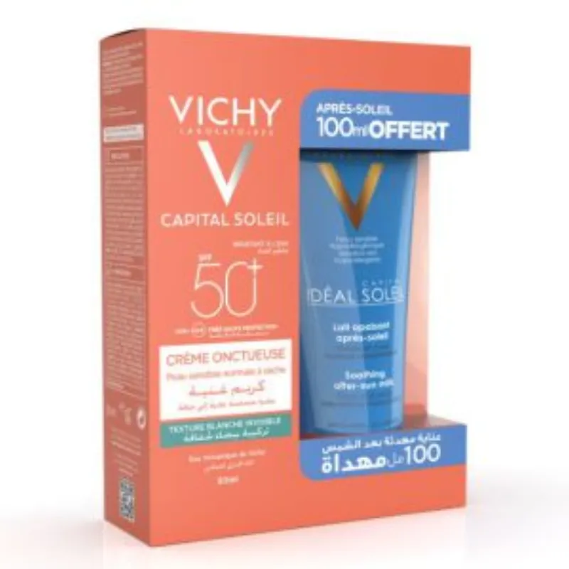 Vichy Capital Soleil Creme Onctueuse 50ml+ Apres soleil 100ml Pack –  | Parasativa Maroc