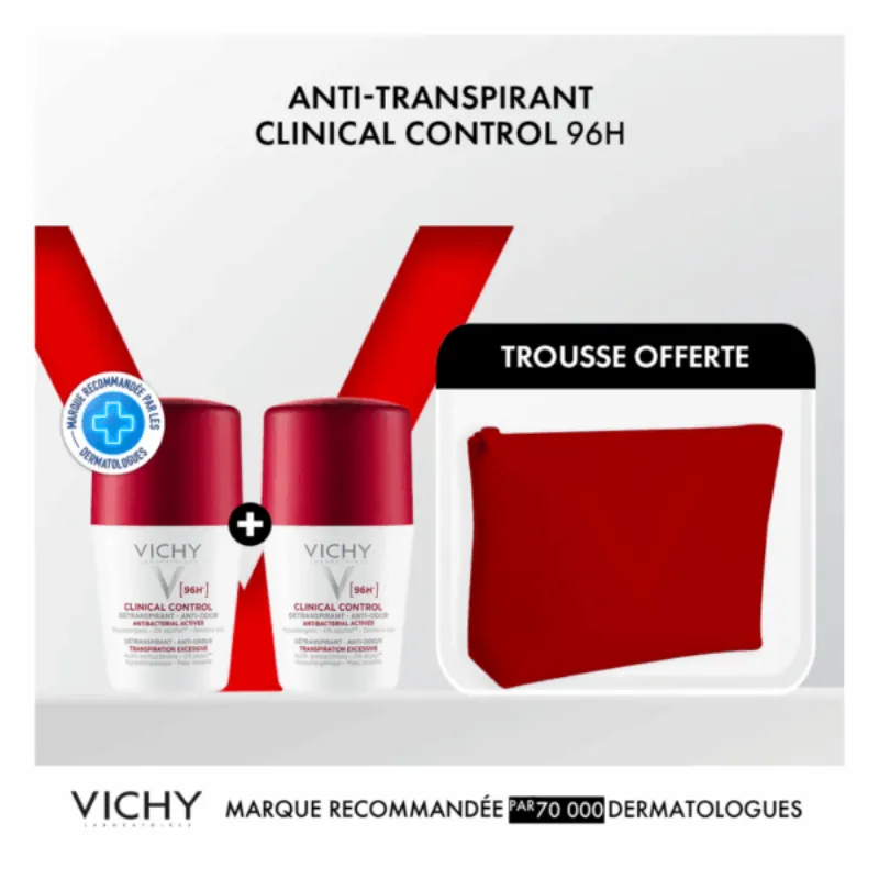 Vichy Deodorant clinical control Femme 96H 2x50ml Trousse –  | Parasativa Maroc