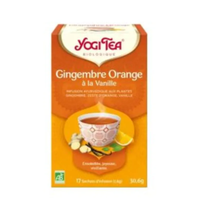 YOGI TEA GINGEMBRE ORANGE VANILLE 17 X 2G –  | Parasativa Maroc