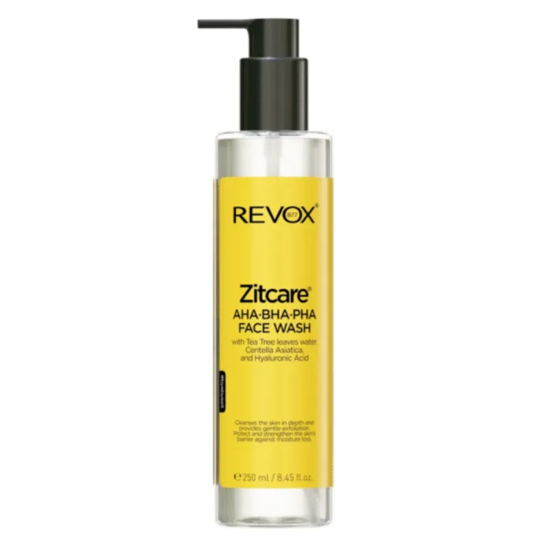 REVOX ZITCARE AHA.BHA.PHA. FACE WASH 250ml –  | Parasativa Maroc