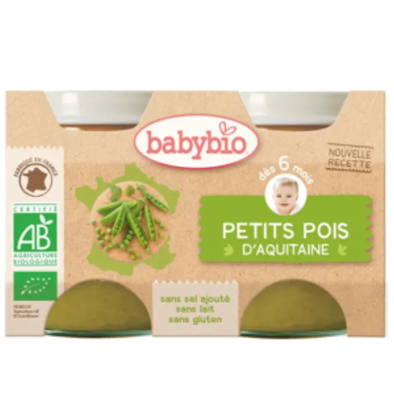 BABYBIO POT PETITS POIS 2 X 130 G –  | Parasativa Maroc