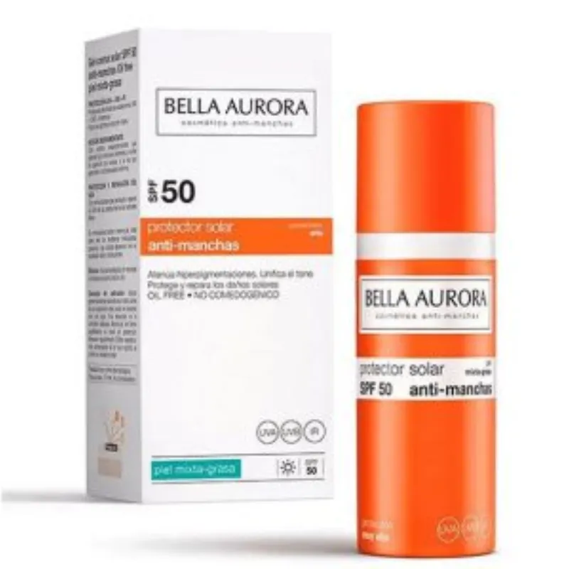 Bella Aurora Gel solaire Anti-taches Peaux mixtes/grasses SPF 50+ 50 ml –  | Parasativa Maroc