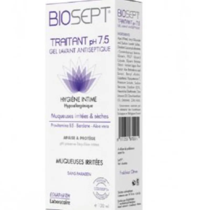 BIOSEPT TRAITANT pH 7.5 GEL ANTISEPTIQUE 120 ML –  | Parasativa Maroc