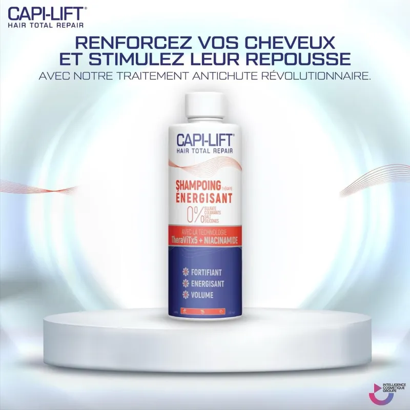 CAPILIFT SHAMPOING ENERGISANT THERAVITX5 + NIACINAMIDE 400 ML
