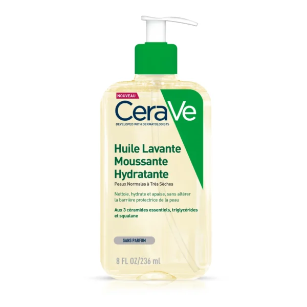 CeraVe Huile Lavante Moussante Hydratante Peau Très Sèche à Atopique | 236ml –  | Parasativa Maroc