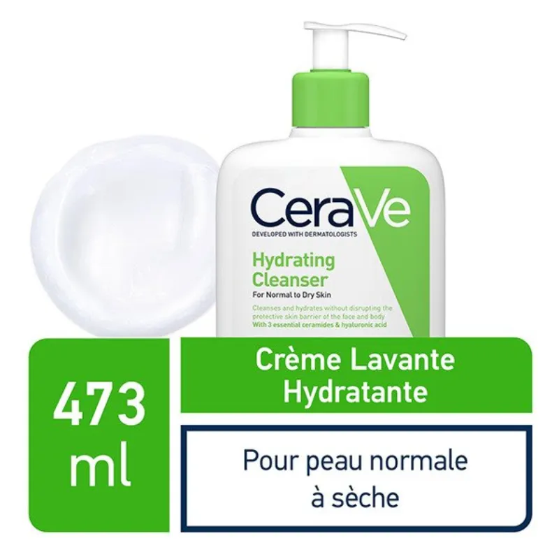 CeraVe Crème Lavante Hydratante Peau Normale à Sèche | 473ml –  | Parasativa Maroc
