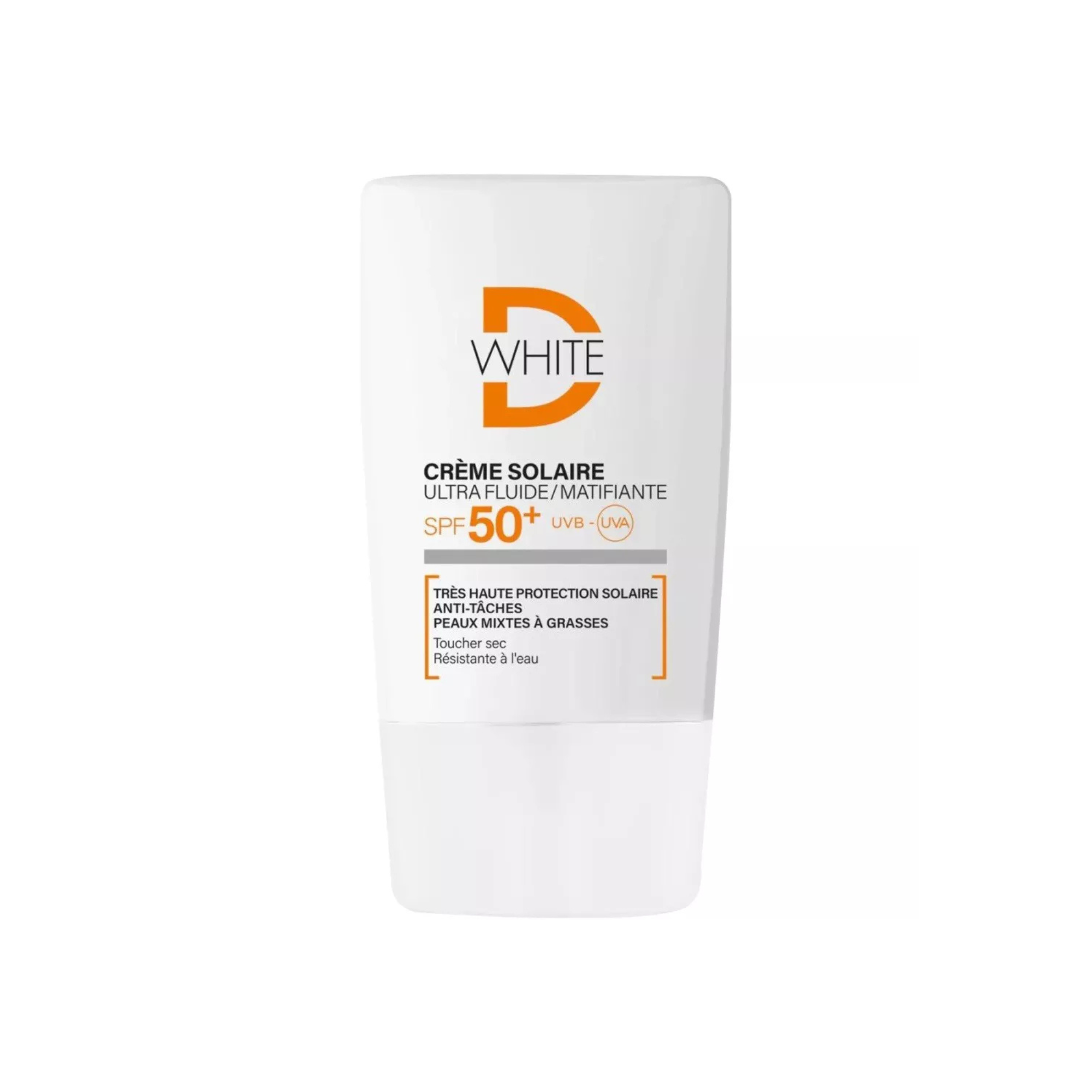 D-WHITE CRÈME SOLAIRE ULTRA FLUIDE MATIFIANTE SPF50+ 40ML –  | Parasativa Maroc