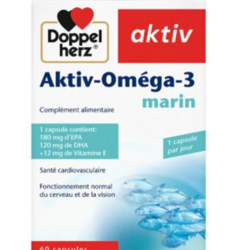 Doppel Herz Aktiv Omega-3 Marin 60 Capsules –  | Parasativa Maroc