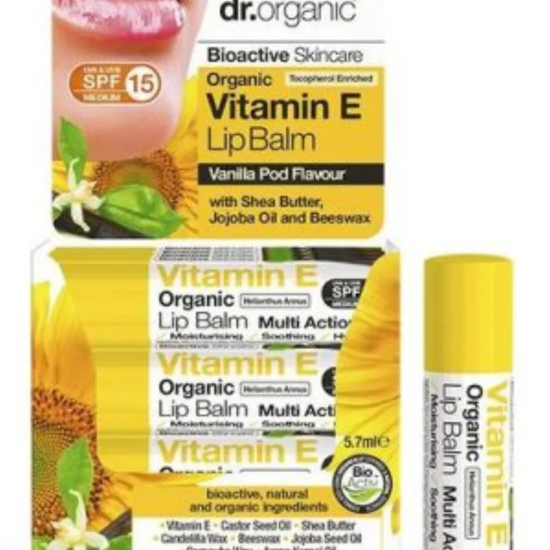 Dr Organic Baume à Lèvres à la Vitamine E 5,7ml –  | Parasativa Maroc