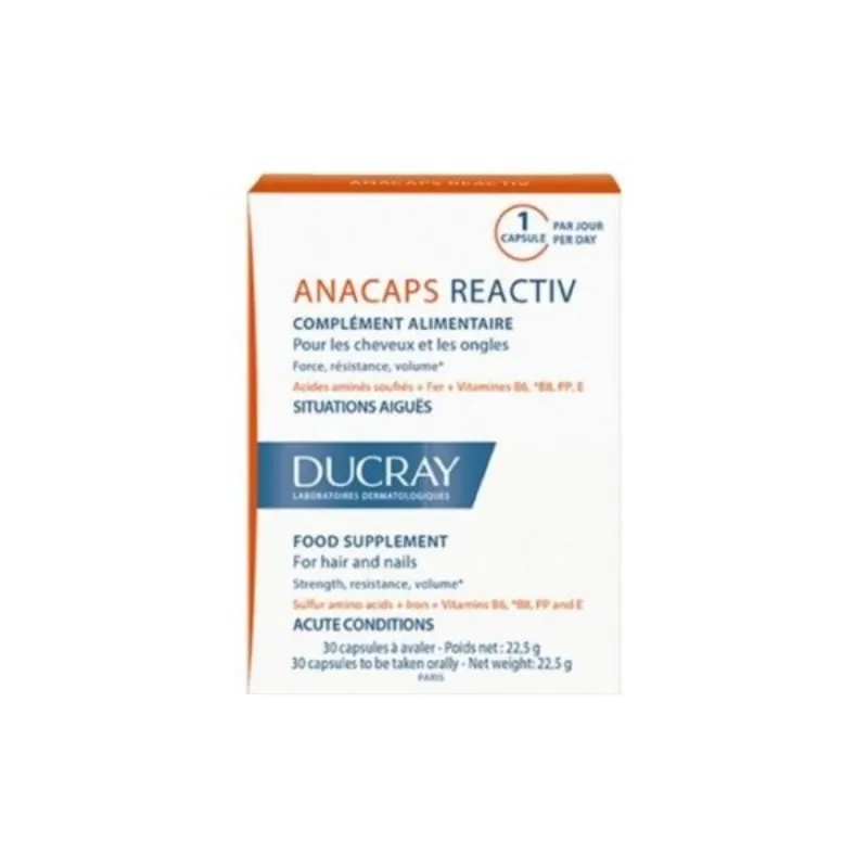 Ducray – Anacaps Reactiv – 30 Capsules –  | Parasativa Maroc