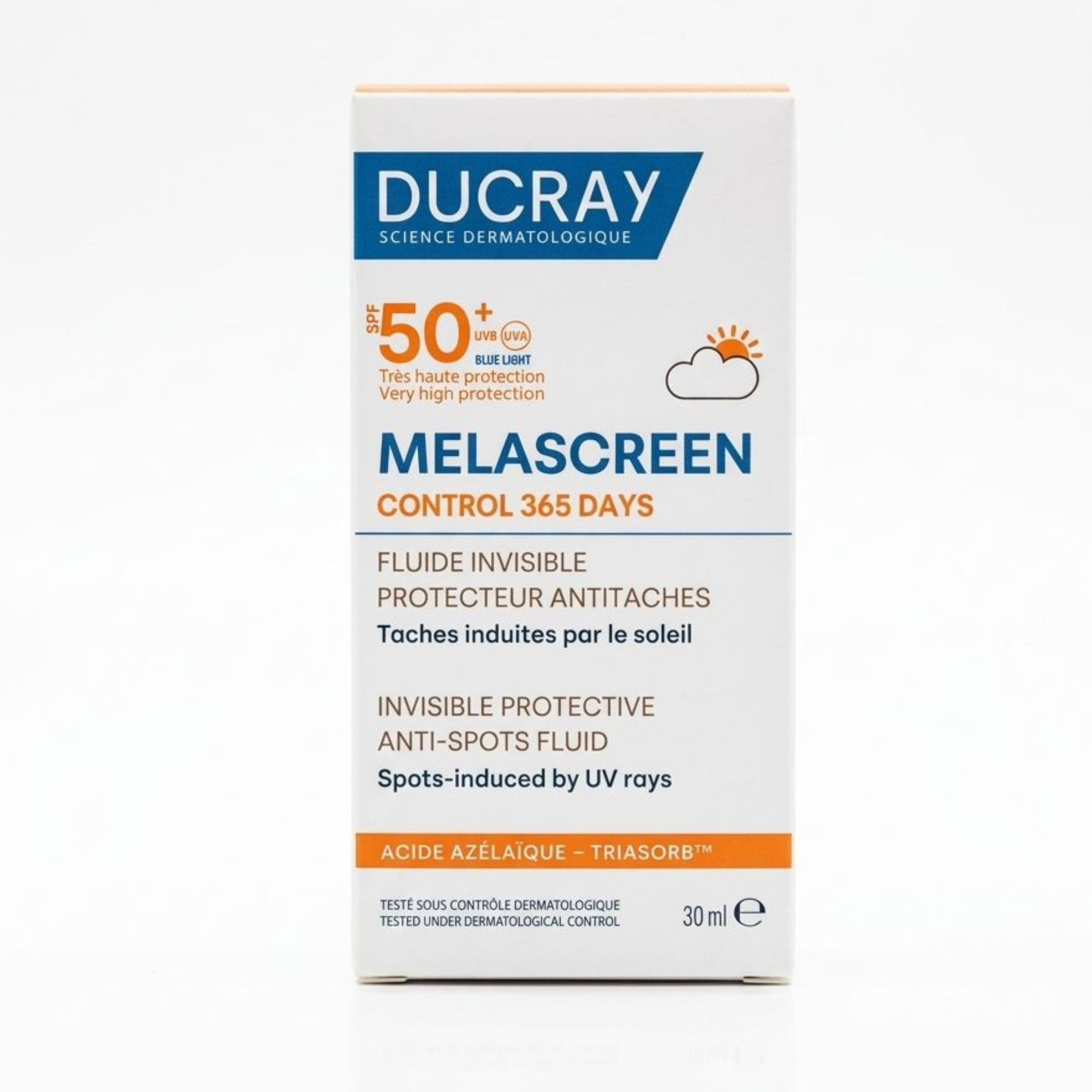 DUCRAY MELASCREEN FLUIDE INVISIBLE ANTITACHES SPF50+ – 30ML –  | Parasativa Maroc
