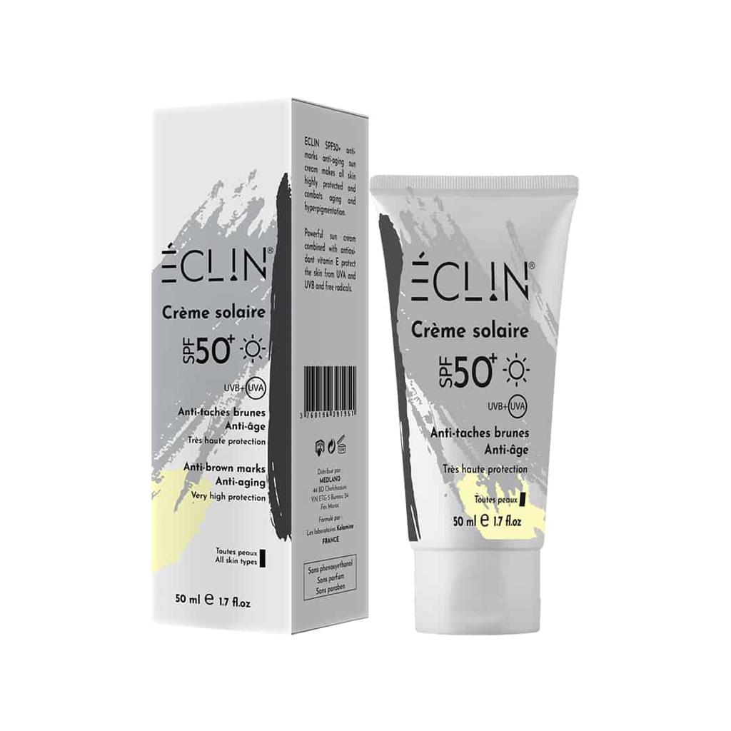 ECLIN CREME SOLAIRE SPF50+ ANTI TACHES ANTI AGE 50mL –  | Parasativa Maroc