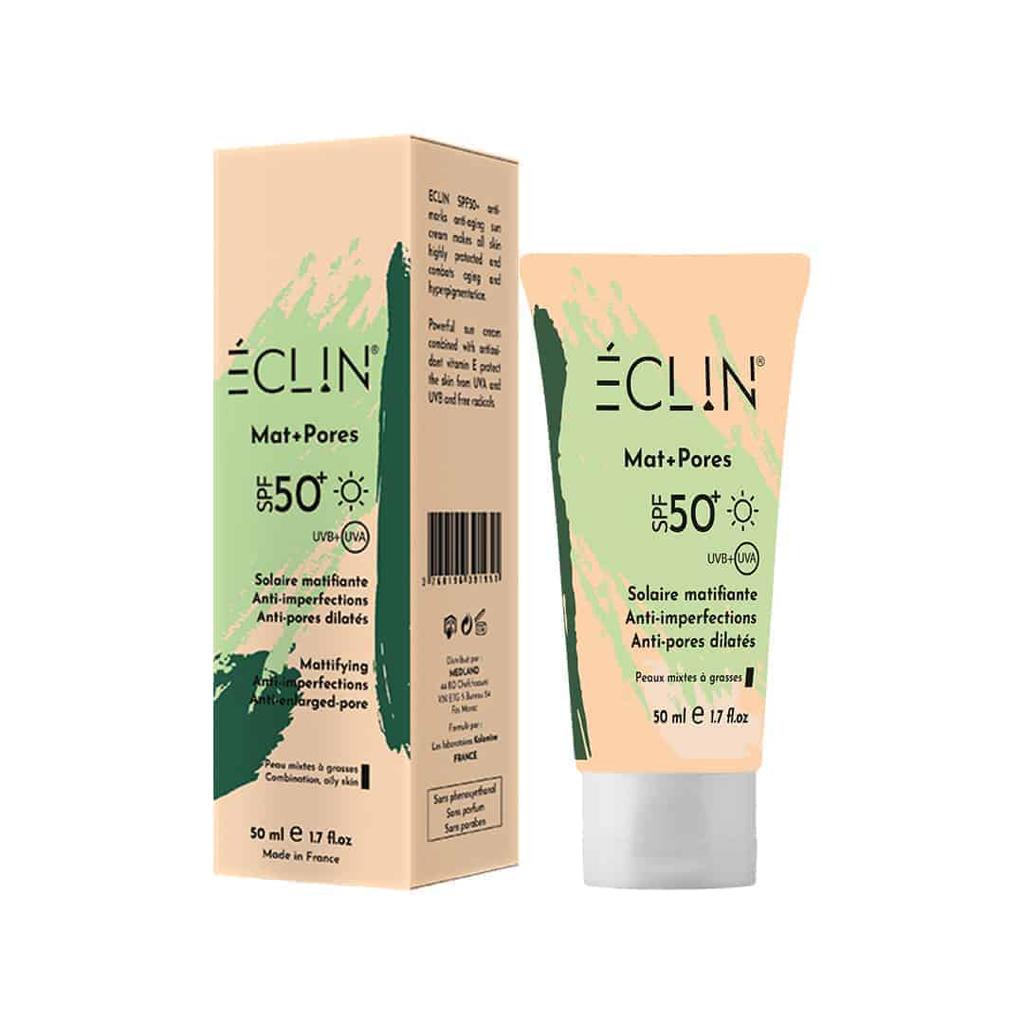 ECLIN CREME SOLAIRE SPF50+ MAT+PORES 50mL –  | Parasativa Maroc