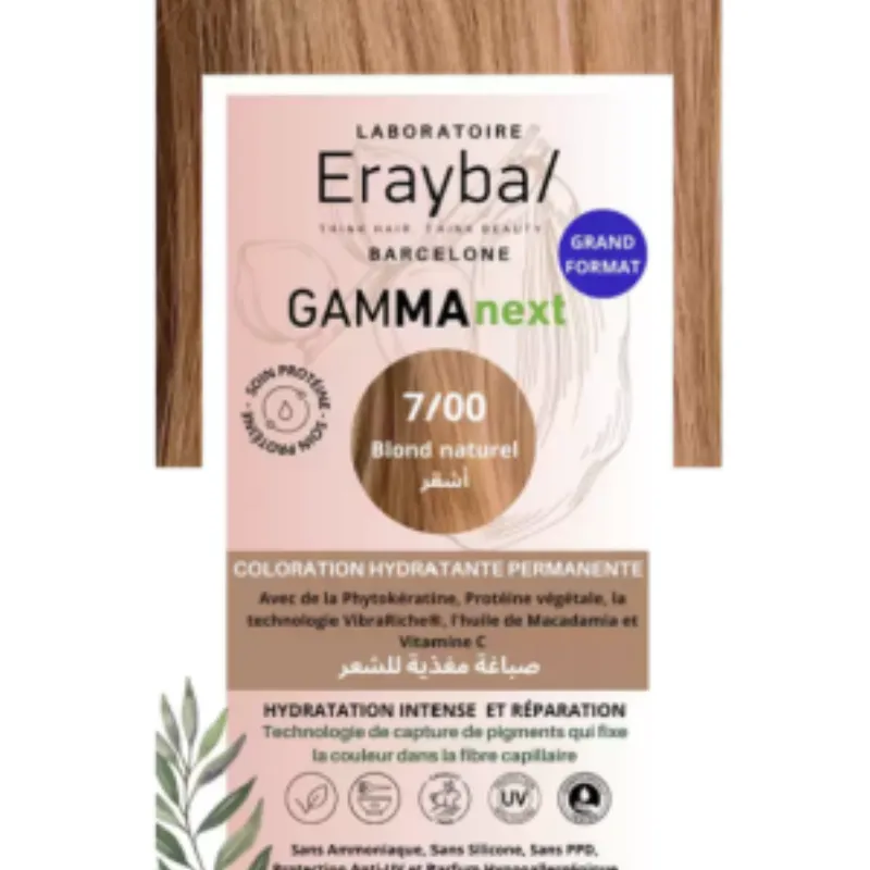 Erayba Gamma Next Coloration 7/00 Blond Natural Coloration Hydratante Permanente –  | Parasativa Maroc