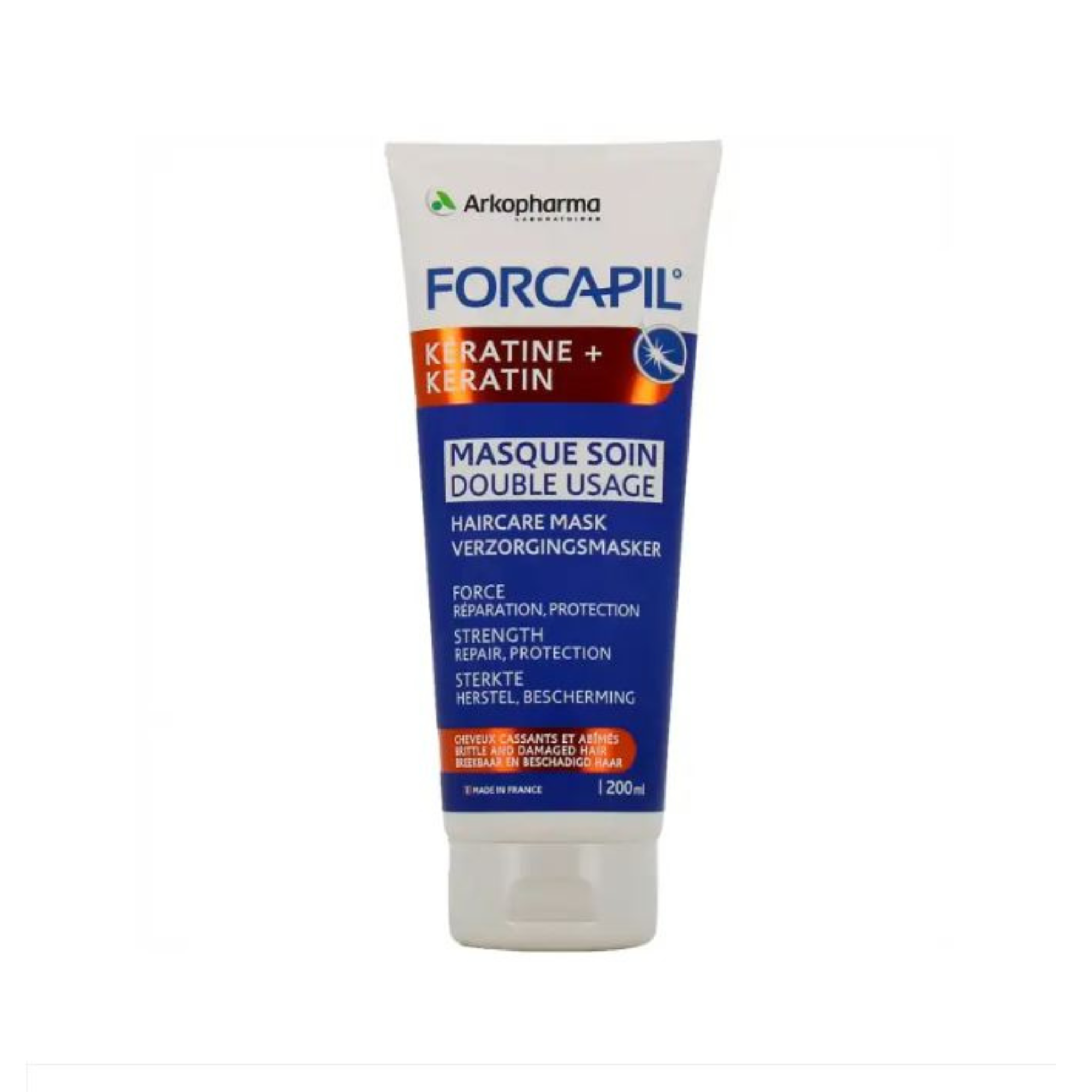 FORCAPIL KÉRATINE MASQUE SOIN DOUBLE USAGE 200 ML –  | Parasativa Maroc
