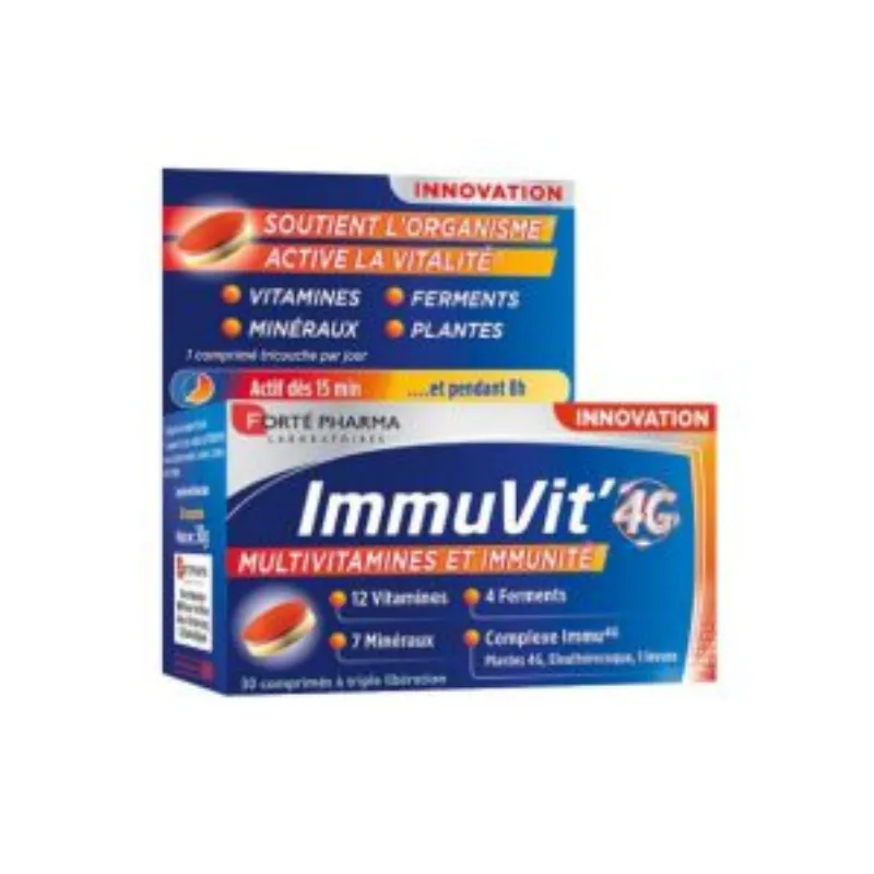 FORTE PHARMA IMMUVIT’4G Multivitamines et Immunité 30 Comprimès –  | Parasativa Maroc