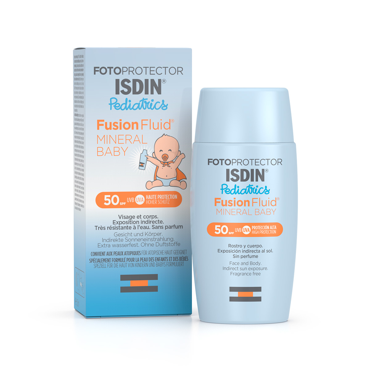 ISDIN FOTOPROTECTOR FUSION FLUID MINERAL BABY PEDIATRICS SPF50+ 50mL –  | Parasativa Maroc