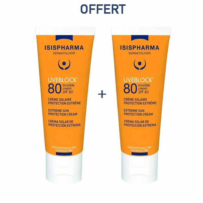 ISISPHARMA UVEBLOCK CREME PROTECTION EXTREME SPF80 40mL –  | Parasativa Maroc