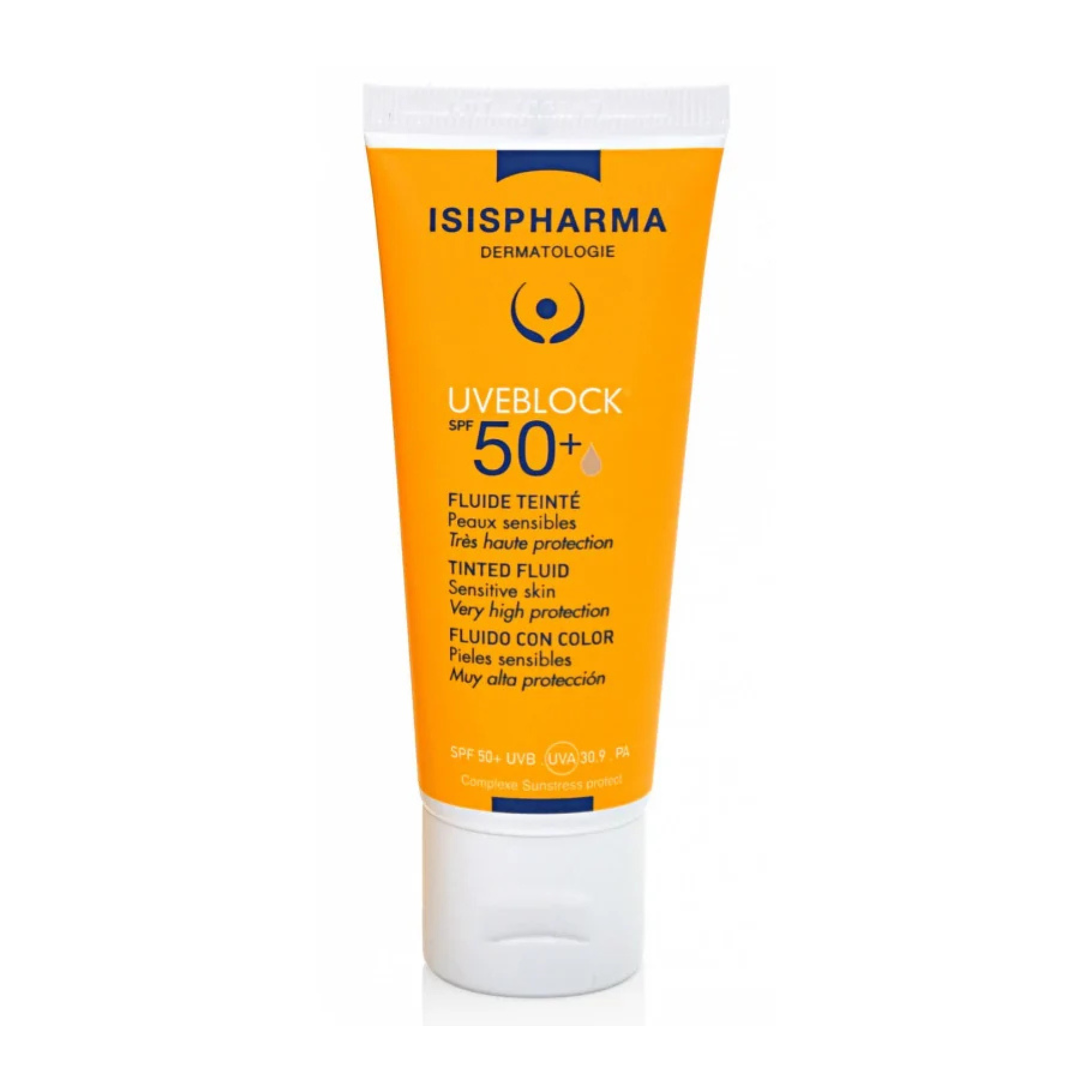 ISISPHARMA UVEBLOCK SPF50+ FLUIDE TEINTE TRÈS HAUTE PROTECTION 40ML –  | Parasativa Maroc