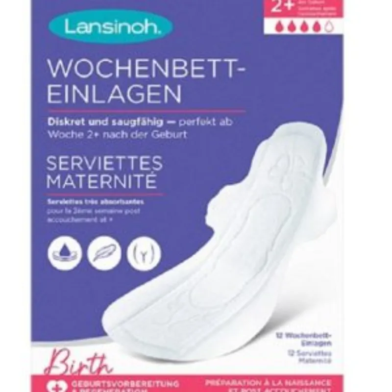 LANSINOH Serviettes Post Partum Extra-Absorbantes M +2 Semaine 12 Unités –  | Parasativa Maroc