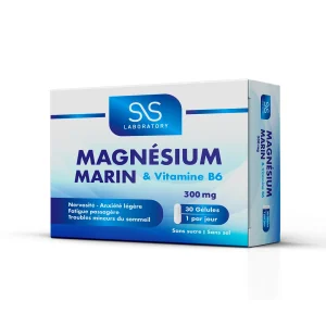 Magnésium marin & Vitamine B6 – 300mg – 30 gélules végétales –  | Parasativa Maroc