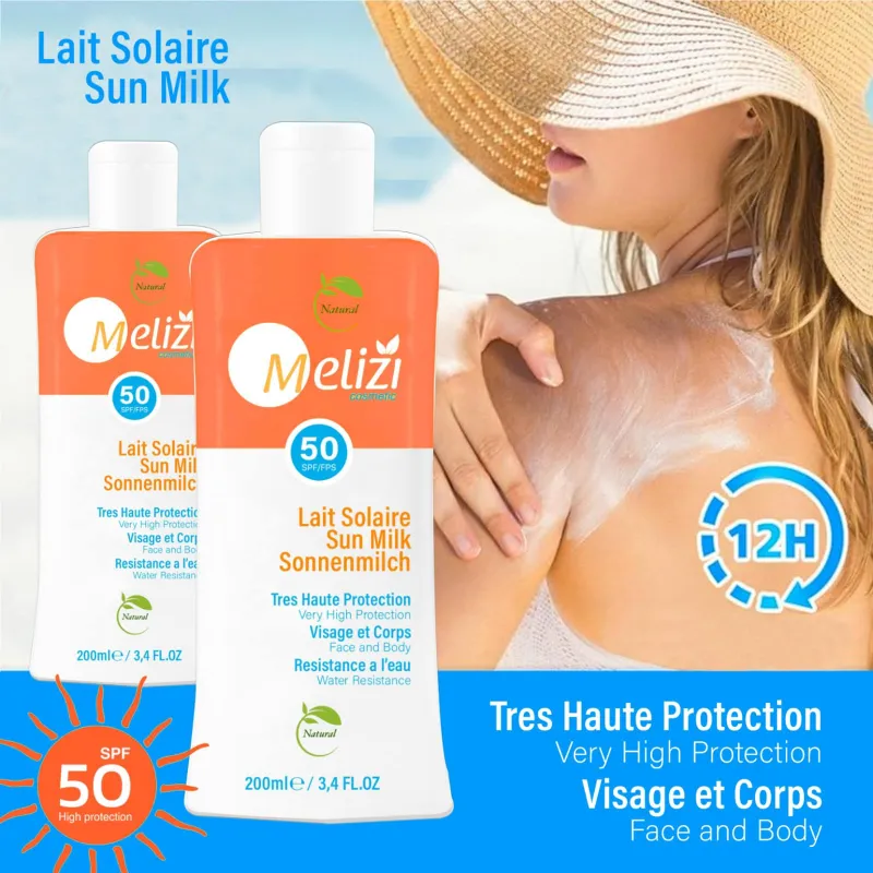 MELIZI LAIT SOLAIRE VISAGE ET CORPS SPF50+